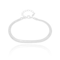 Pulseira Malha Fita Ródio Branco