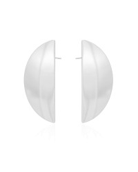 Brinco Leque Liso Ródio Branco