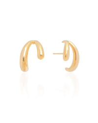 Ear Cuff Dois Filetes Lisos Banhado a Ouro 18K