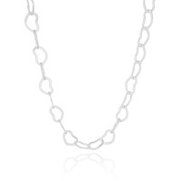 Choker Corações Vazados Ródio Branco