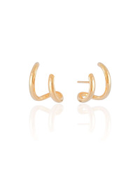 Ear Cuff Dois Filetes Liso Banhado a Ouro 18K