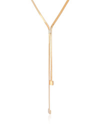 Gargantilha Gravata Malha Fita Quadrado Liso Banhado a Ouro 18K