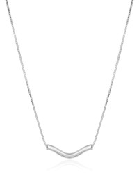 Gargantilha Veneziana Pingente Ondulado Ródio Branco - 40 cm