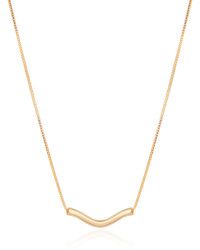 Gargantilha Longa Veneziana Pingente Ondulado Banhado a Ouro 18K