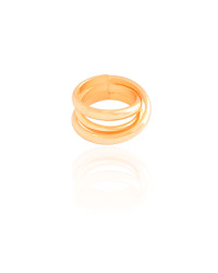 Anel Filetes Entrelaçados Tamanho 18 Banhado a Ouro 18K