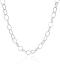 Choker Elos Ovais Lisos Ródio Branco