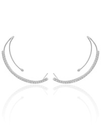Ear Cuff Cravejado Cristal Ródio Branco