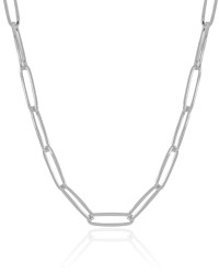 Choker Elos Ovais Ródio Branco