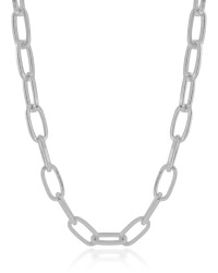 Gargantilha Elos Ovais 9 mm Ródio Branco