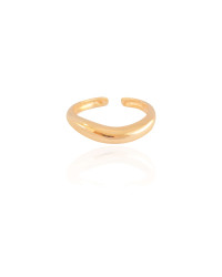 Anel Ajustável Liso Tamanho G Banhado a Ouro 18K