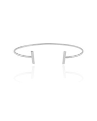 Bracelete Palito Liso Ródio Branco