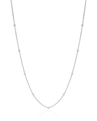 Gargantilha Veneziana Bolinhas Lisas Ródio Branco - 45 cm