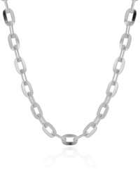 Choker Elos Ovais 9 mm Ródio Branco