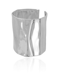 Bracelete Martelado 6.2 cm Ródio Branco