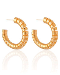 Brinco Argola Mola Lisa 4.0 cm Banhado a Ouro 18K