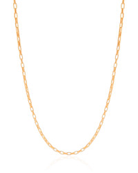 Gargantilha Elos Retos 2 mm Banhado a Ouro 18K - 45 cm