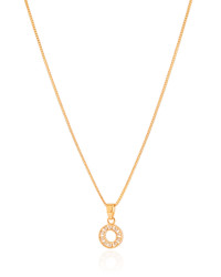 Gargantilha Veneziana Redondo Cravejado Cristal Banhado a Ouro 18K - 45 cm