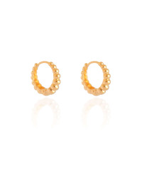 Brinco Argola Click Bolas Lisas 1.8 cm Banhado a Ouro 18K