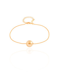 Pulseira Veneziana Bola Lisa 10 mm Banhado a Ouro 18K