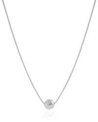 Gargantilha Veneziana Bola Lisa 8 mm Ródio Branco - 45 cm