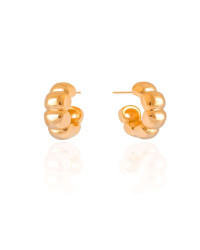 Brinco Argola Gomos Lisos 2.0 cm Banhado a Ouro 18K