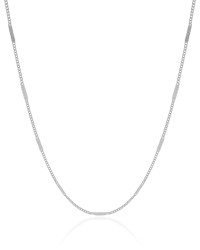 Gargantilha Grumet Achatada Ródio Branco - 45 cm