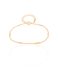 Pulseira Grumet Achatada Banhado a Ouro 18K