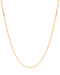 Gargantilha Longa Grumet Achatada Banhado a Ouro 18K - 80 cm