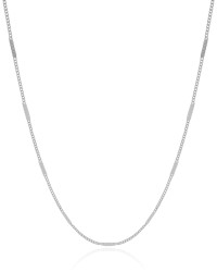 Gargantilha Longa Grumet Achatada Ródio Branco - 80 cm