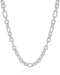 Gargantilha Elos Ovais 8 mm Ródio Branco - 45 cm