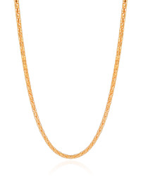 Gargantilha Malha Oca 3 mm Banhado a Ouro 18K - 45 cm