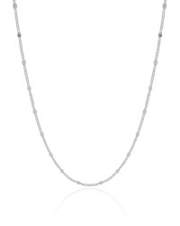 Choker Grumet Plaquinhas Ródio Branco - 33 cm