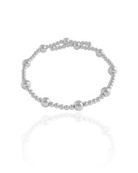 Bracelete Mola Bolas Lisas Ródio Branco