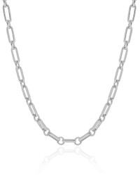Choker Elos Ovais 4 mm Ródio Branco