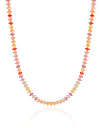 Choker Riviera Navetes Coloridos Banhado a Ouro 18K