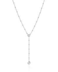 Gargantilha Gravata Bolinhas Pontos de Luz Cristal Ródio Branco