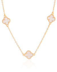 Choker Elos Trevos Madrepérola Banhado a Ouro 18K