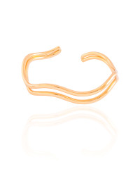 Bracelete Duplo Ondas Banhado a Ouro 18K