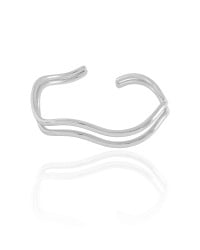 Bracelete Duplo Ondas Ródio Branco