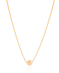 Gargantilha Veneziana Bola Lisa 8 mm Banhado a Ouro 18K - 40 cm
