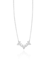 Choker Elos Corações Lisos Ródio Branco