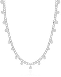 Gargantilha Plaquinhas Pontos de Luz Cristal Ródio Branco - 45 cm