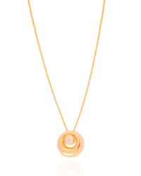 Gargantilha Veneziana Redondo Ponto de Luz Cristal Banhado a Ouro 18K - 45 cm