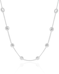 Choker Elos Bolas Achatadas Ródio Branco
