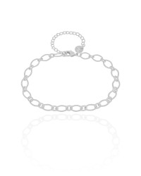 Pulseira Elos Losango 5 mm Ródio Branco
