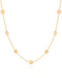 Choker Elos Estrelas Lisas Banhado a Ouro 18K