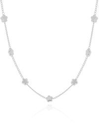 Choker Elos Estrelas Lisas Ródio Branco