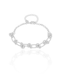 Pulseira Elos Nó Ródio Branco