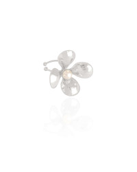 Piercing Flor Pérola Ródio Branco