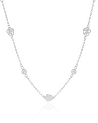 Choker Flores Pontos de Luz Cristal Ródio Branco